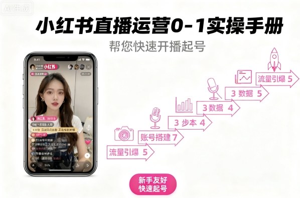 小红书直播运营0-1实操手册，帮您快速开播起号-米创网