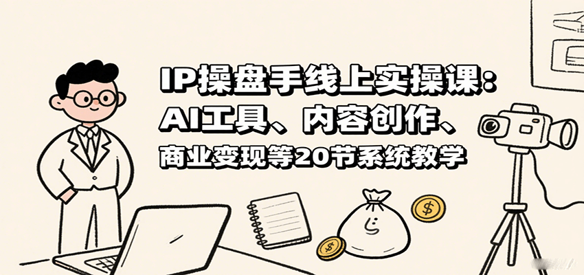 IP操盘手线上实操课：AI工具、内容创作、商业变现等20节系统教学-米创网