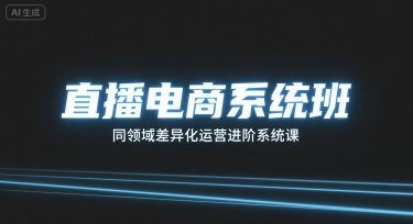 直播电商系统班，同领域差异化运营进阶系统课-米创网