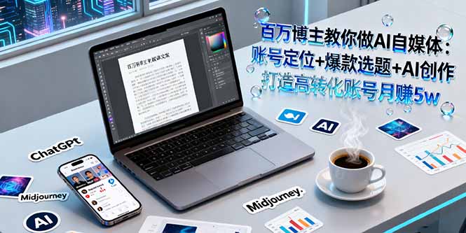 百万博主教你做AI自媒体：账号定位+爆款选题+AI创作 打造高转化账号月赚5w-米创网