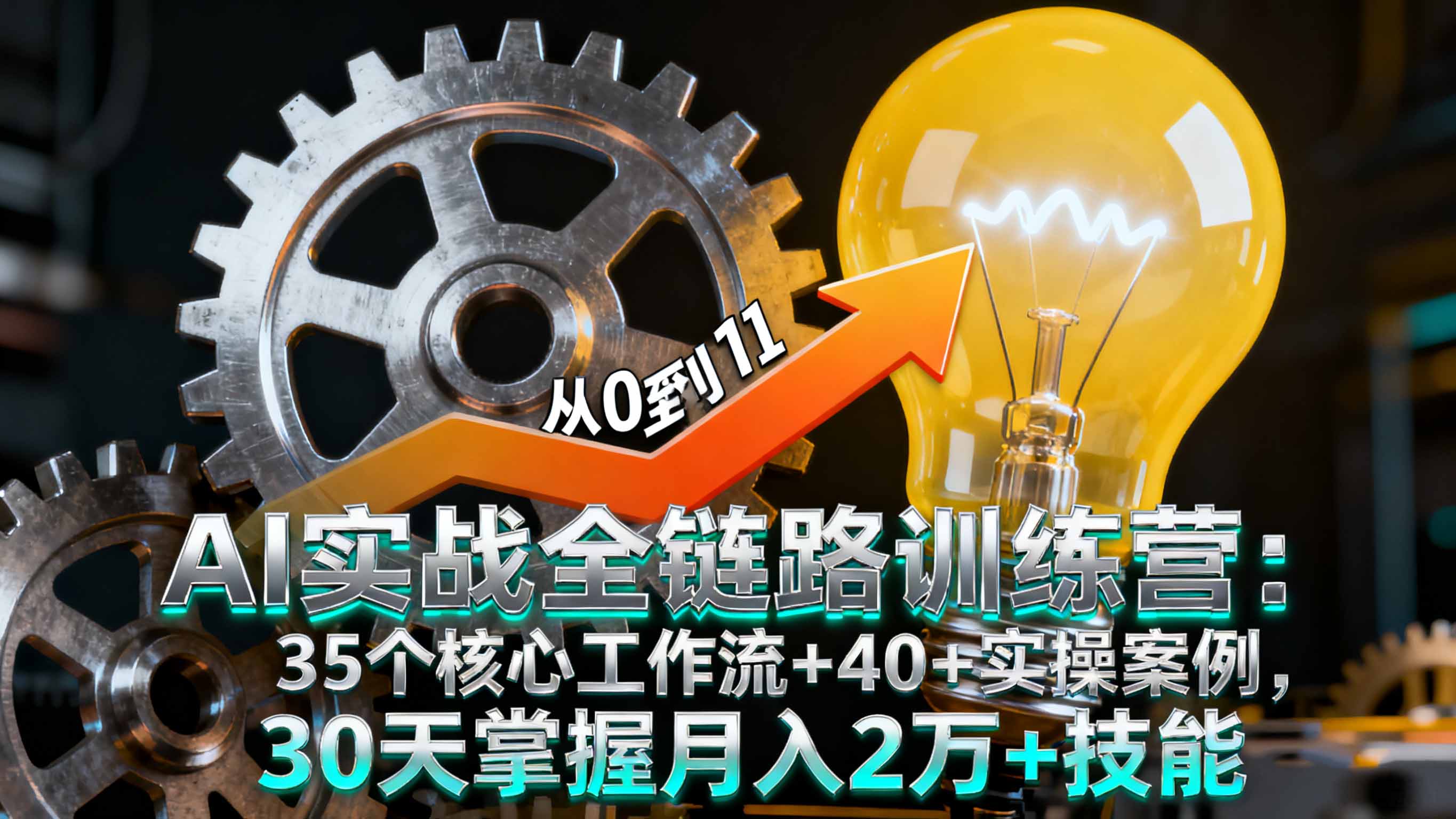 AI实战全链路训练营：35个核心工作流+40+实操案例，30天掌握月入2万+技能-米创网