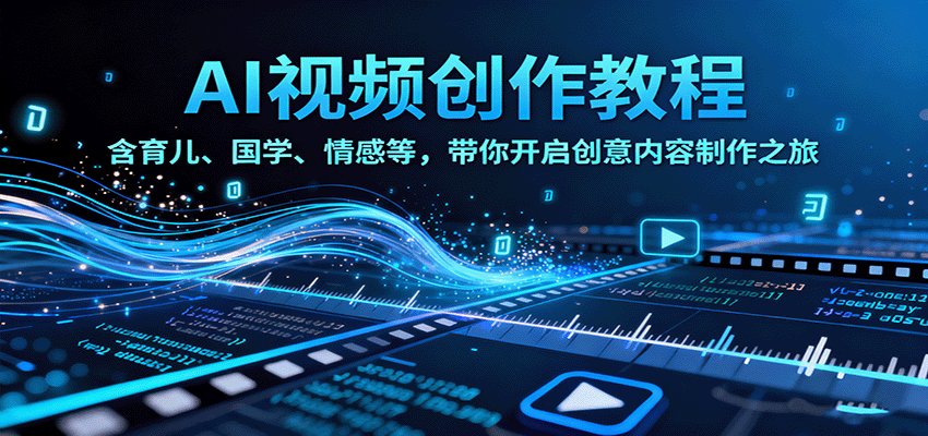 AI视频创富课，含育儿、国学、情感等，带你开启创意内容制作之旅-米创网