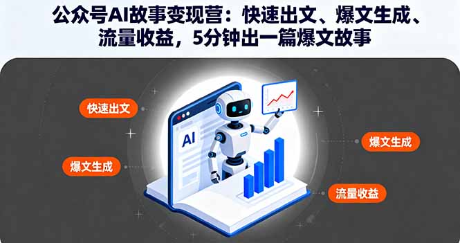 公众号AI故事变现营：快速出文、爆文生成、流量收益，5分钟出一篇爆文故事-米创网