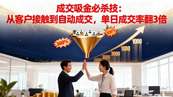 吸金成交营销必杀技：从客户接触到自动成交，单日成交率翻3倍-米创网