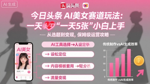今日头条AI美女赛道玩法，一天轻松5张，小白轻松上手-米创网
