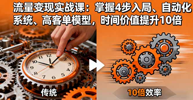 流量变现实战课：掌握4步入局、自动化系统、高客单模型，时间价值提升10倍-米创网
