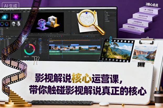 影视解说核心运营课，带你触碰影视解说真正的核心-米创网