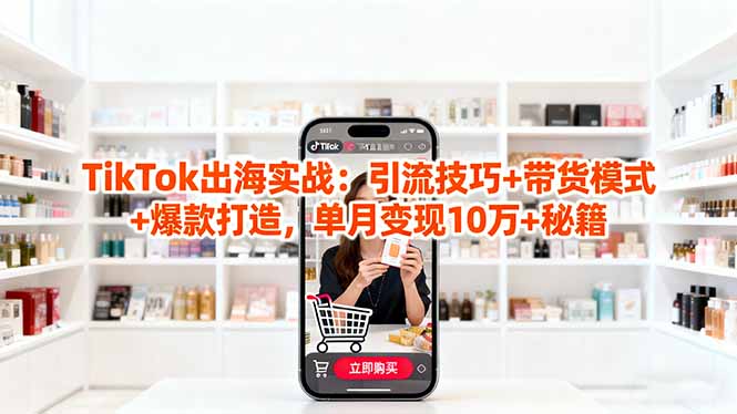 「TikTok出海实战」引流技巧+带货模式+爆款打造，单月变现10万+秘籍-米创网