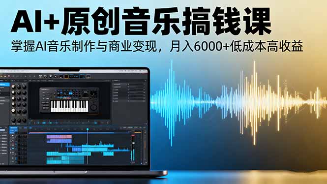 AI+原创音乐搞钱课：掌握AI音乐制作与商业变现，月入6000+低成本高收益-米创网