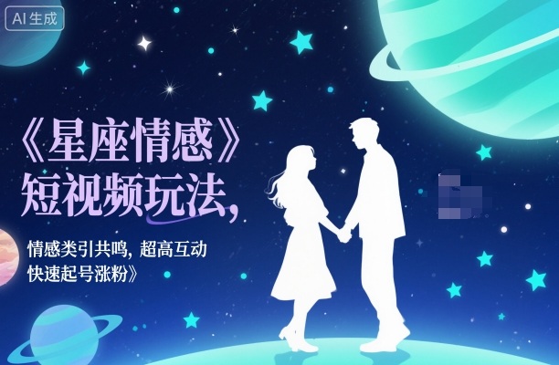 星座情感短视频玩法，情感类引共鸣，超高互动，快速起号涨粉-米创网