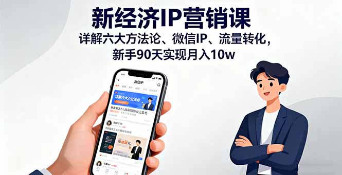 新经济IP营销课：详解六大方法论、微信IP、流量转化，新手90天实现月入10w-米创网