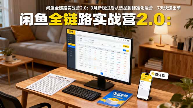 闲鱼全链路实战营2.0：9月新规过后从选品到标准化运营，7天快速出单-米创网