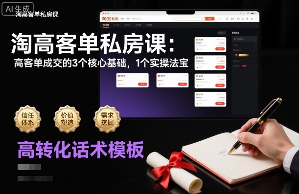 淘高客单私房课：高客单成交的3个核心基础，1个实操法宝-米创网