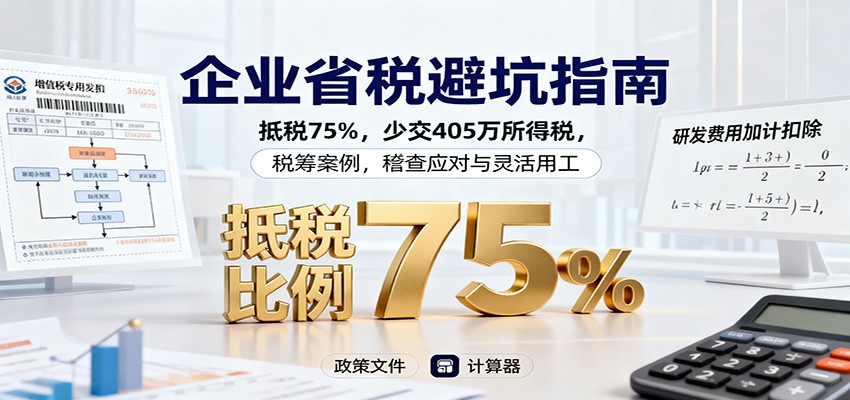 企业省税避坑指南：抵税75%，少交405万所得税，税筹案例，稽查应对与灵活用工-米创网