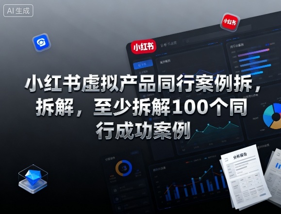 小红书虚拟产品同行案例拆解，至少拆解100个同行成功案例-米创网
