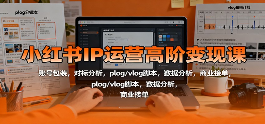 小红书IP运营高阶变现课：账号包装，对标分析，plog/vlog脚本，数据分析，商业接单-米创网