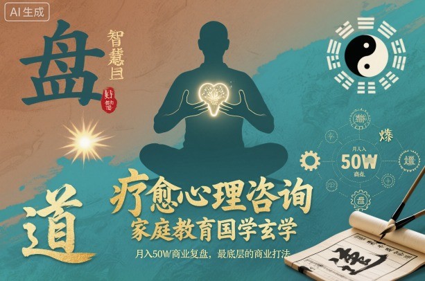 疗愈心理咨询，家庭教育国学玄学，月入50个商业复盘，最底层的商业打法-米创网