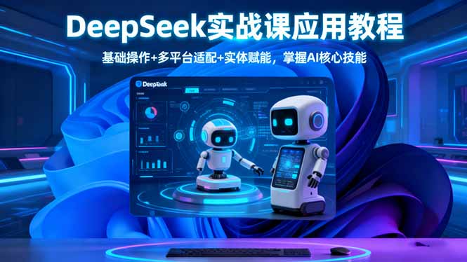 DeepSeek实战课应用教程、基础操作+多平台适配+实体赋能，掌握AI核心技能-米创网