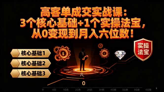 高 客单成交实战课：3个核心基础+1个实操法宝，从0变现到月入六位数！-米创网