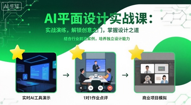 AI平面设计实战课，实战演练，解锁创意之门，掌握设计之道-米创网