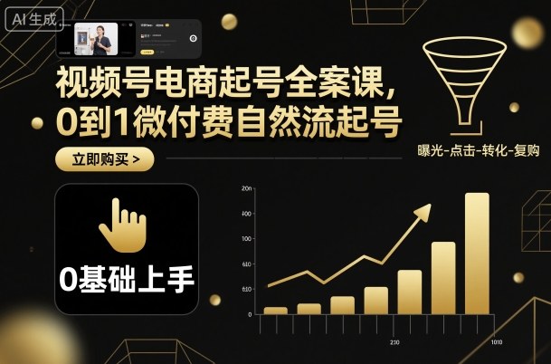 视频号电商起号全案课，0到1微付费自然流起号-米创网