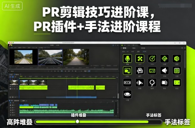 PR剪辑技巧进阶课，PR插件+手法进阶课程-米创网