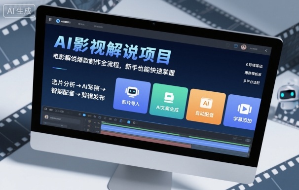 AI影视解说项目，电影解说爆款制作全流程，新手也能快速掌握-米创网