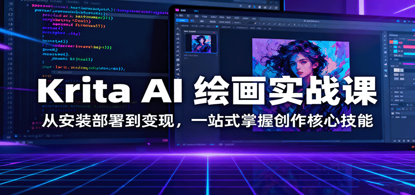 Krita AI 绘画实战课：从安装部署到变现，一站式掌握创作核心技能-米创网