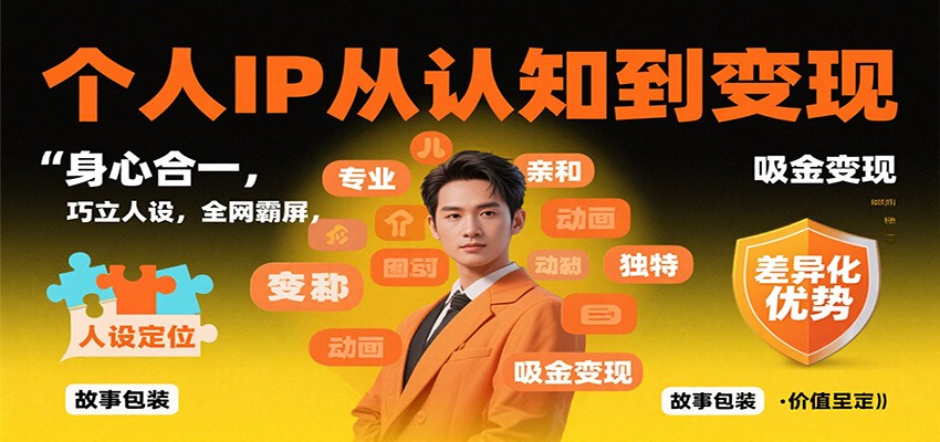 个人IP从认知到变现，身心合一，巧立人设，全网霸屏，吸金变现-米创网