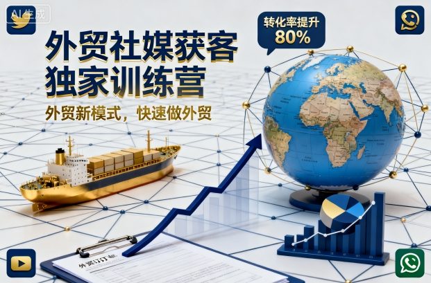 外贸社媒获客独家训练营，外贸新模式，快速做外贸-米创网