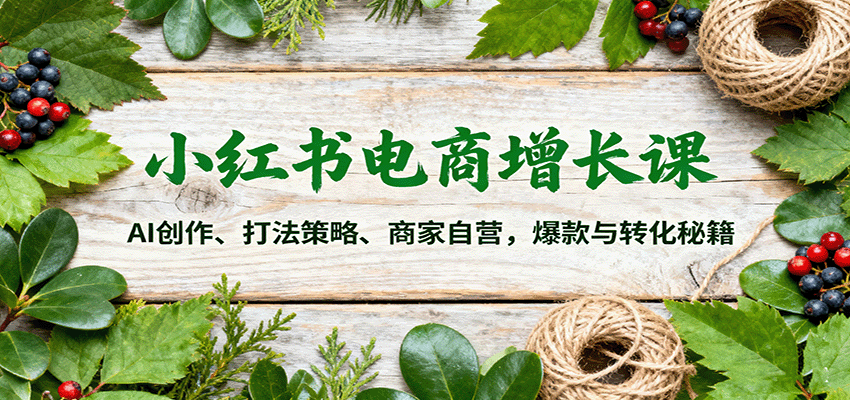 小红书电商增长课：AI创作、打法策略、商家自营，爆款与转化秘籍-米创网
