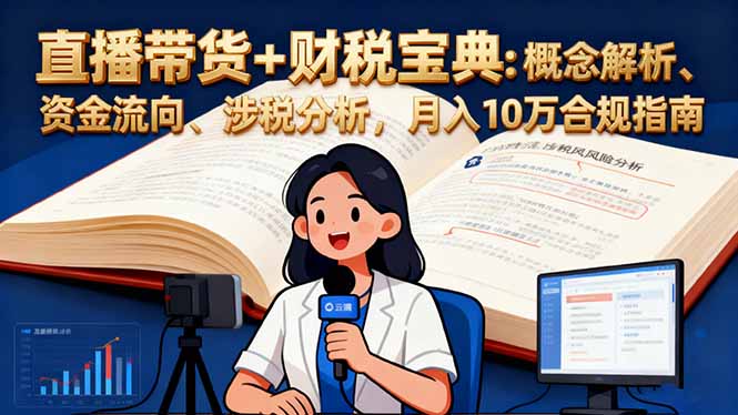 直播带货+财税宝典：概念解析、资金流向、涉税分析，月入10万合规指南-米创网