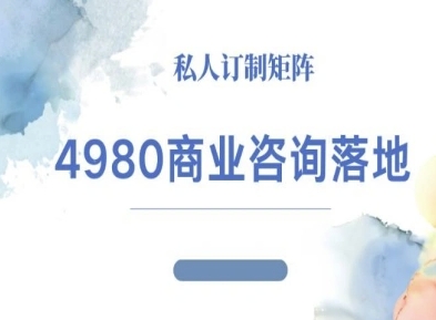 4980商业咨询师落地课程-ip运营高客单教程-米创网