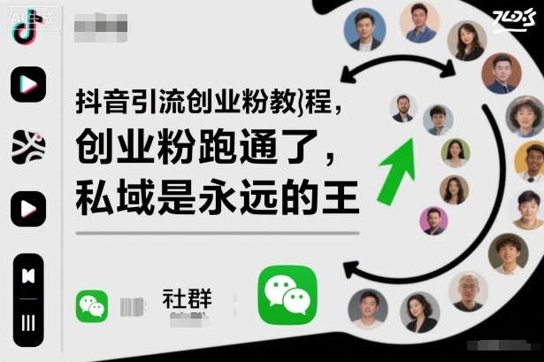 抖音引流创业粉教程，创业粉终于跑通了，私域是永远的王-米创网