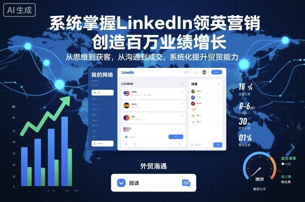 系统掌握LinkedIn领英营销，创造百万业绩增长，从思维到获客，从沟通到成交，系统化提升外贸能力-米创网
