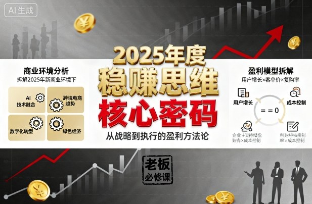 2025年度稳賺思维老板创业营，拆解2025年新商业环境下，企业实现持续盈利的核心密码-米创网