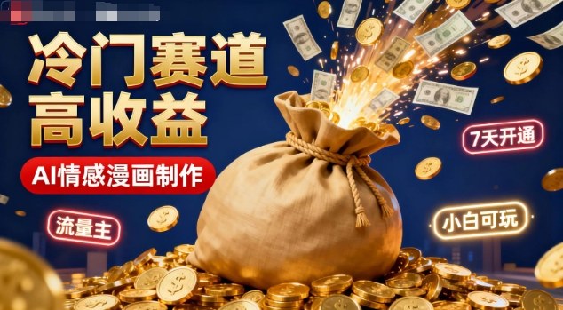 公众号冷门赛道，用AI做情感漫画，7天开通流量主，操作简单，小白可玩-米创网