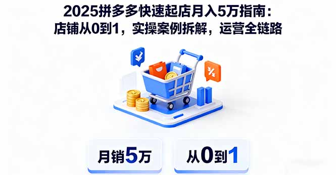 2025拼多多快速起店月入5万指南：店铺从0到1，实操案例拆解，运营全链路-米创网