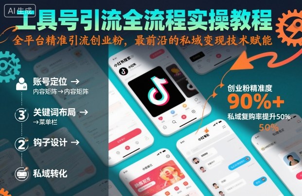 工具号引流全流程保姆级实操教程，全平台精准引流创业粉，最前沿的私域变现技术赋能-米创网