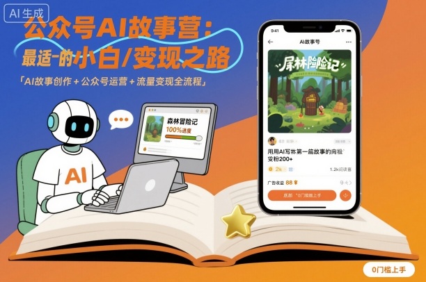 公众号ai故事营，最适合小白的自媒体变现之路-米创网