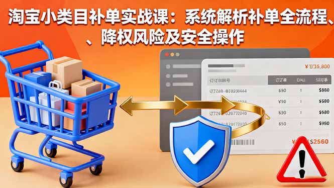 淘宝小类目补单实战课：系统解析补单全流程、降权风险及安全操作-米创网