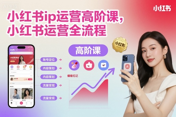 小红书ip运营高阶课，小红书运营全流程-米创网