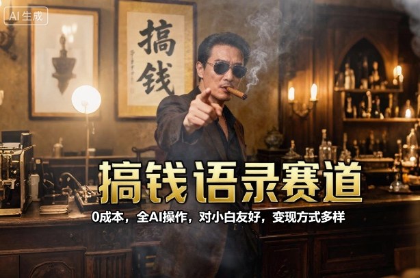搞钱语录赛道，0成本，全AI操作，对小白友好，变现方式多样-米创网