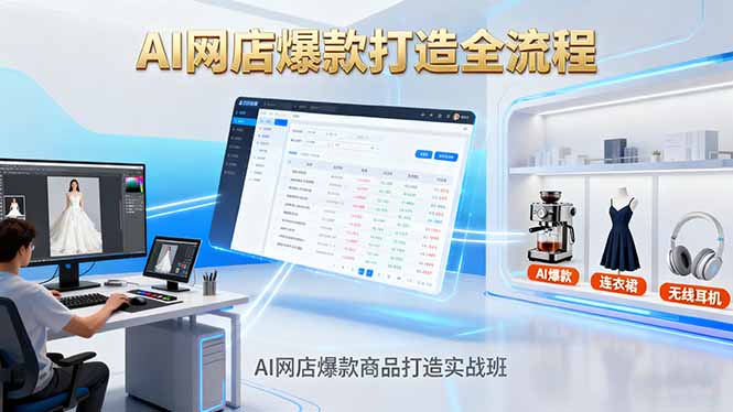 AI网店爆款商品打造实战班：AI技术实现商品图智能处理，快速搭建AI网店-米创网