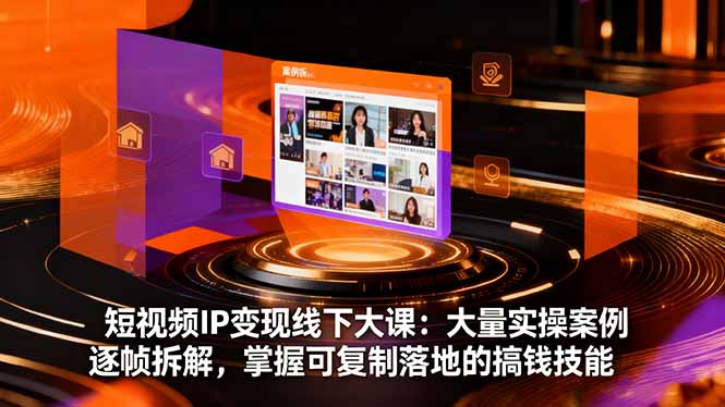 短视频IP变现线下大课：大量实操案例逐帧拆解，掌握可复制落地的搞钱技能-米创网