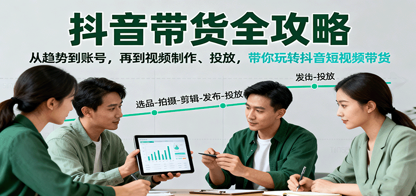抖音带货全攻略：从趋势到账号，再到视频制作、投放，带你玩转抖音短视频带货-米创网