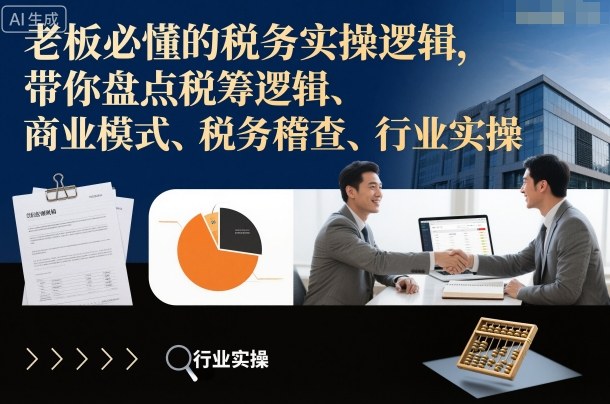 老板必懂的税务实操逻辑，带你盘点税筹逻辑、商业模式、税务稽查、行业实操-米创网