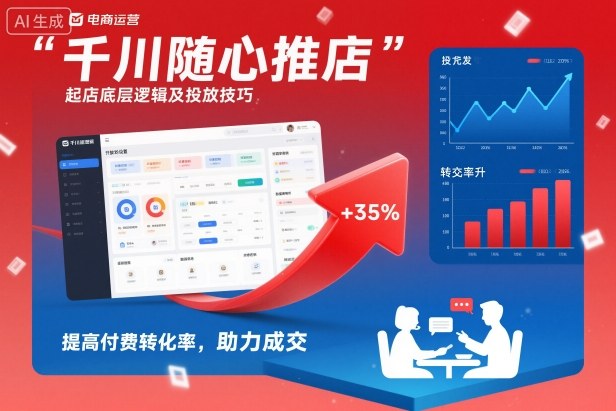 千川随心推起店底层逻辑及投放技巧，提高付费转化率，助力成交-米创网