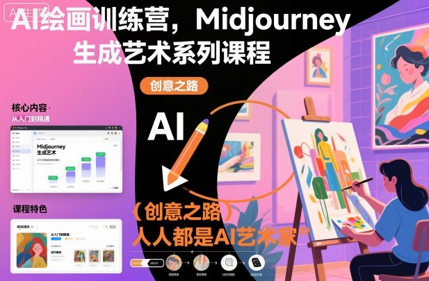 AI绘画训练营，Midjourney生成艺术系列课程，人人都是AI艺术家-米创网