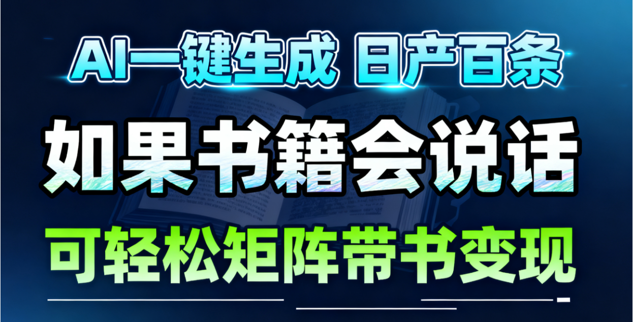 AI书籍会说话，轻松带书变现，月入3W+-米创网